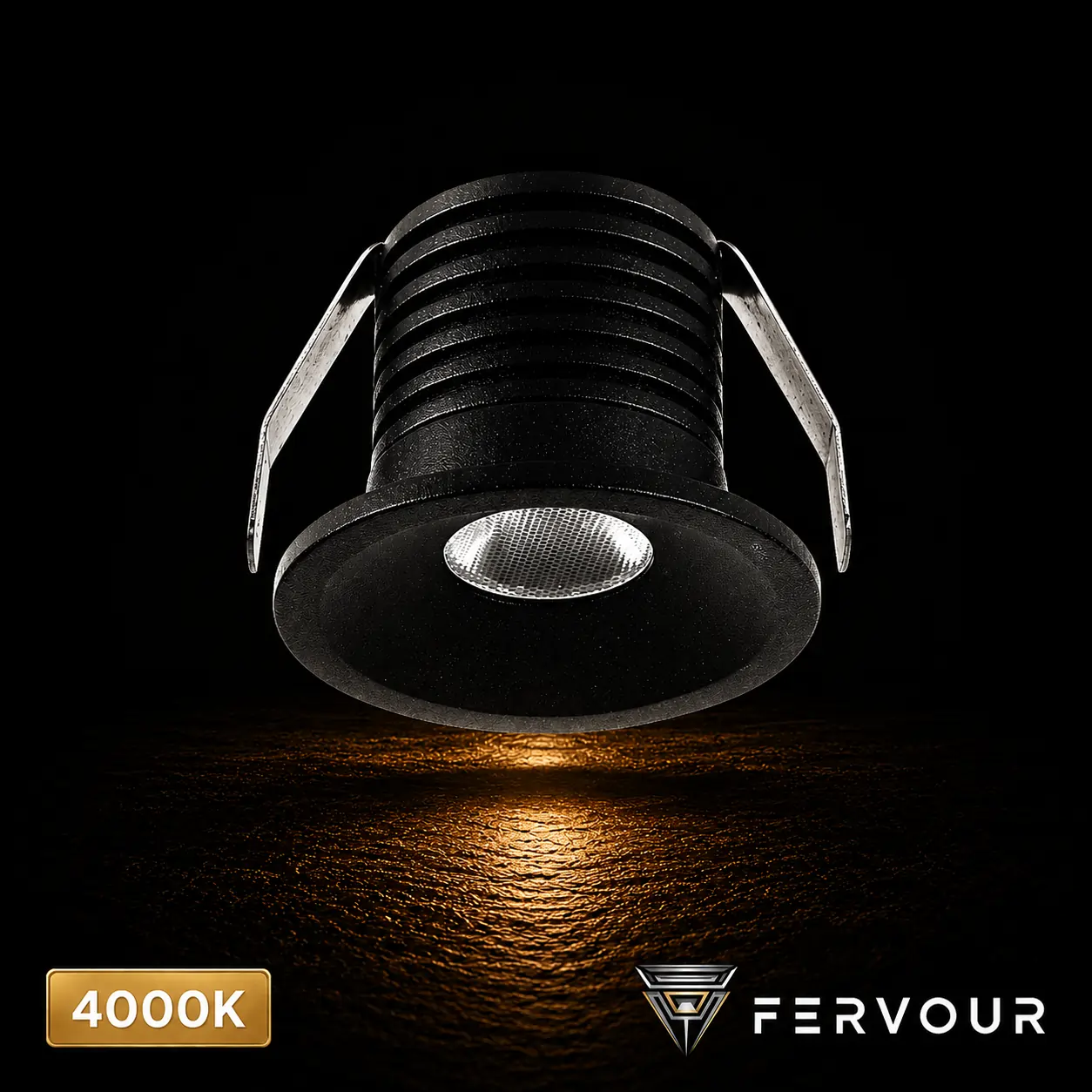 3W Small Downlight 4K Fixed - Black Trim-Non Dimmable