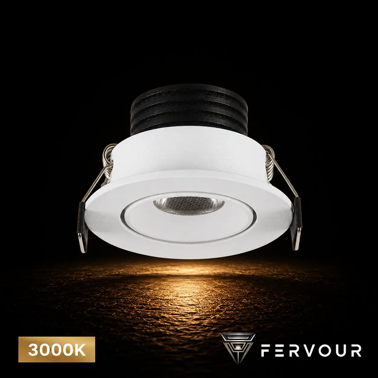 3W Small Downlight 3K Tilt - White Trim-Non Dimmable