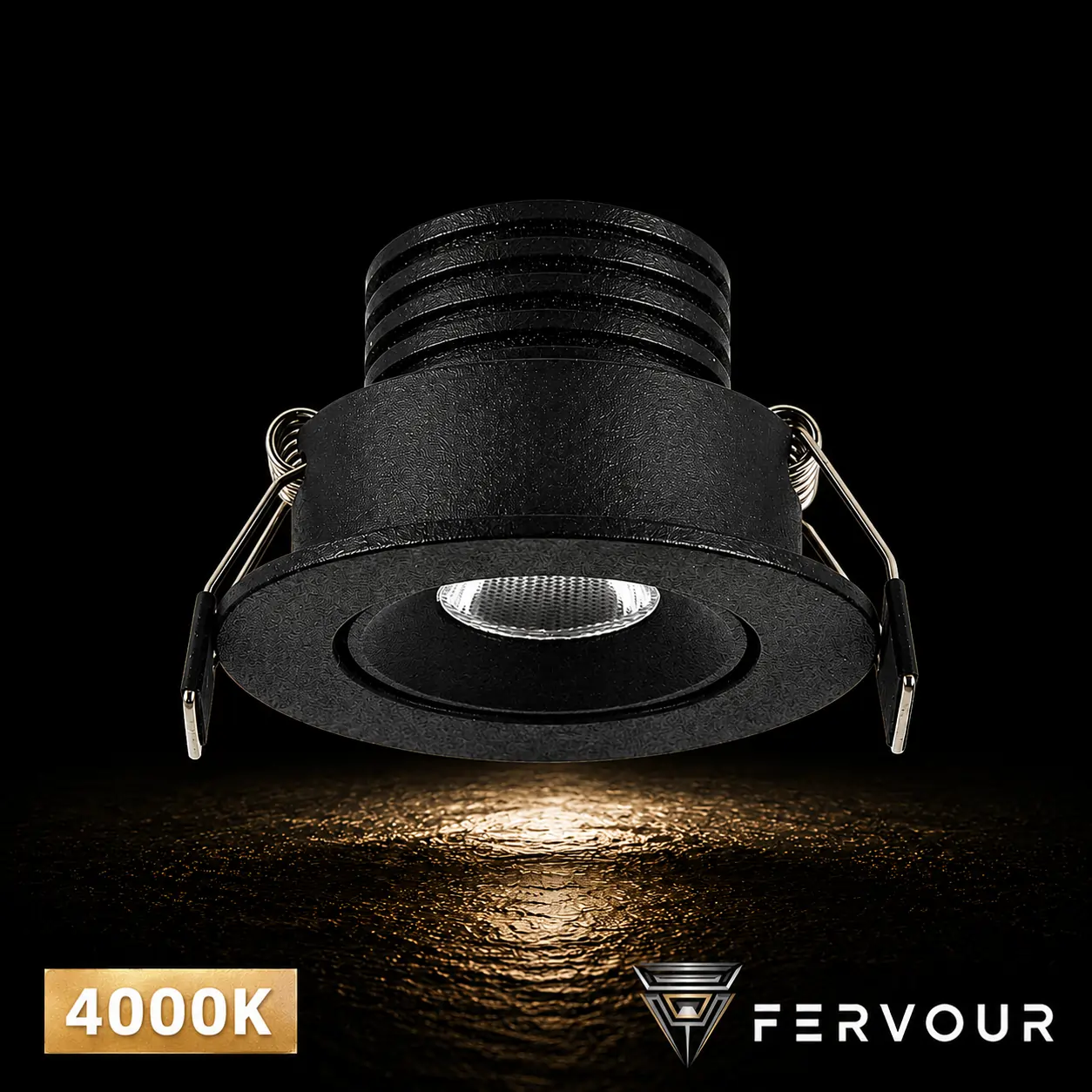 3W Small Downlight 4K Tilt - Black Trim-Non Dimmable